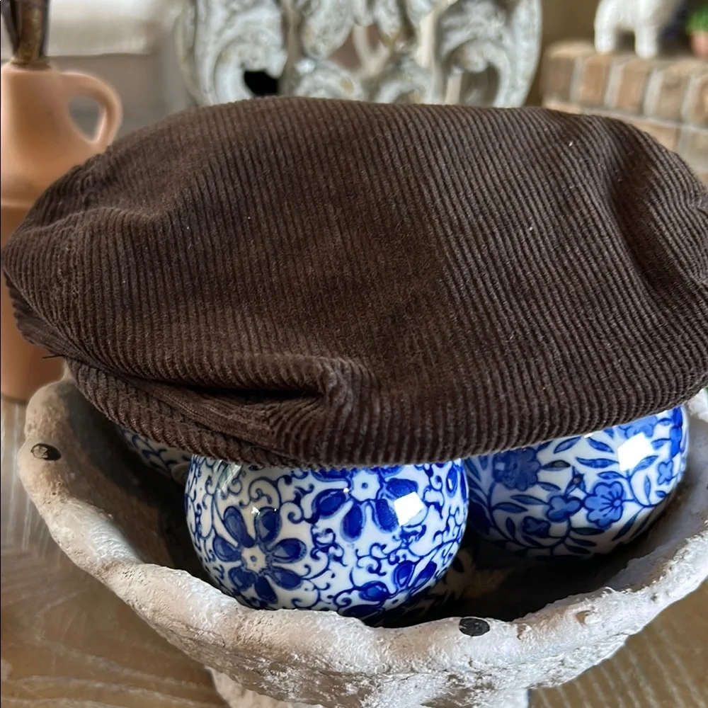 Little Boys Brown Corduroy Newsboy Flat Cap Hat